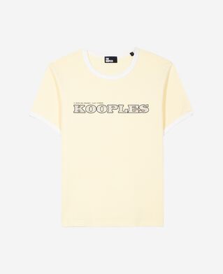 The Kooples DAMEN LIGHT YELLOW t-shirt mit gelbem strass-logo