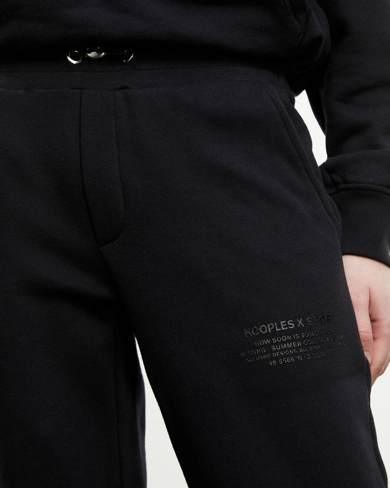 The Kooples WOMEN BLACK black joggers with rubber logo