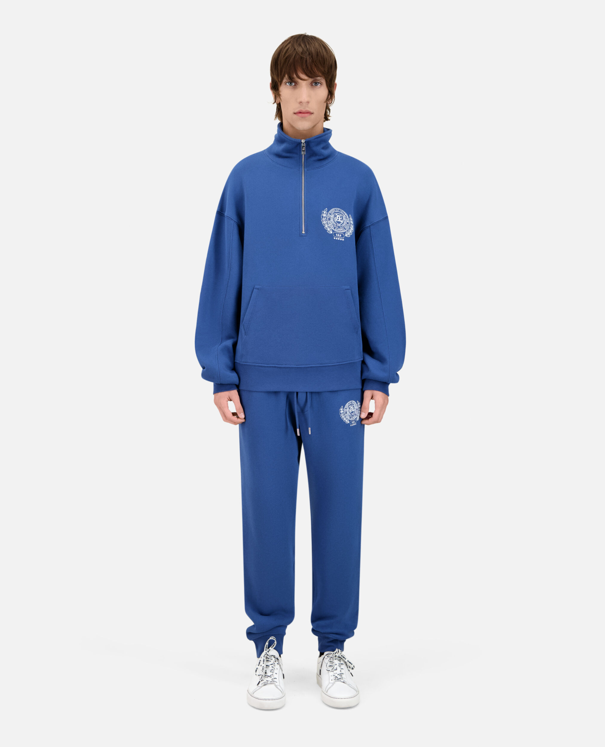 Sweatshirt bleu roi avec sérigraphie Blason, MIDDLE NAVY, hi-res image number null