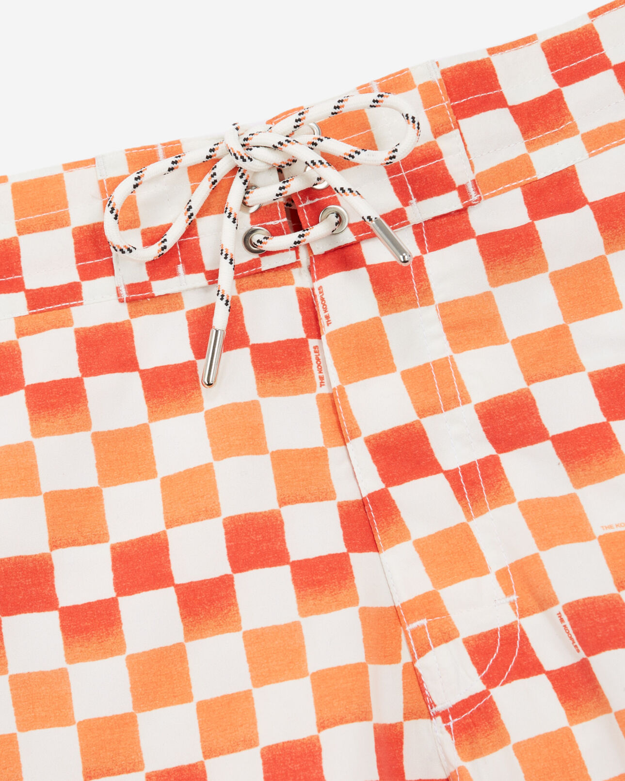 The Kooples HOMME ORANGE RED maillot de bain à carreaux rouge et orange