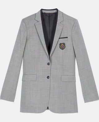 The Kooples FEMME BEIGE MELANGE veste tailleur en laine taupe