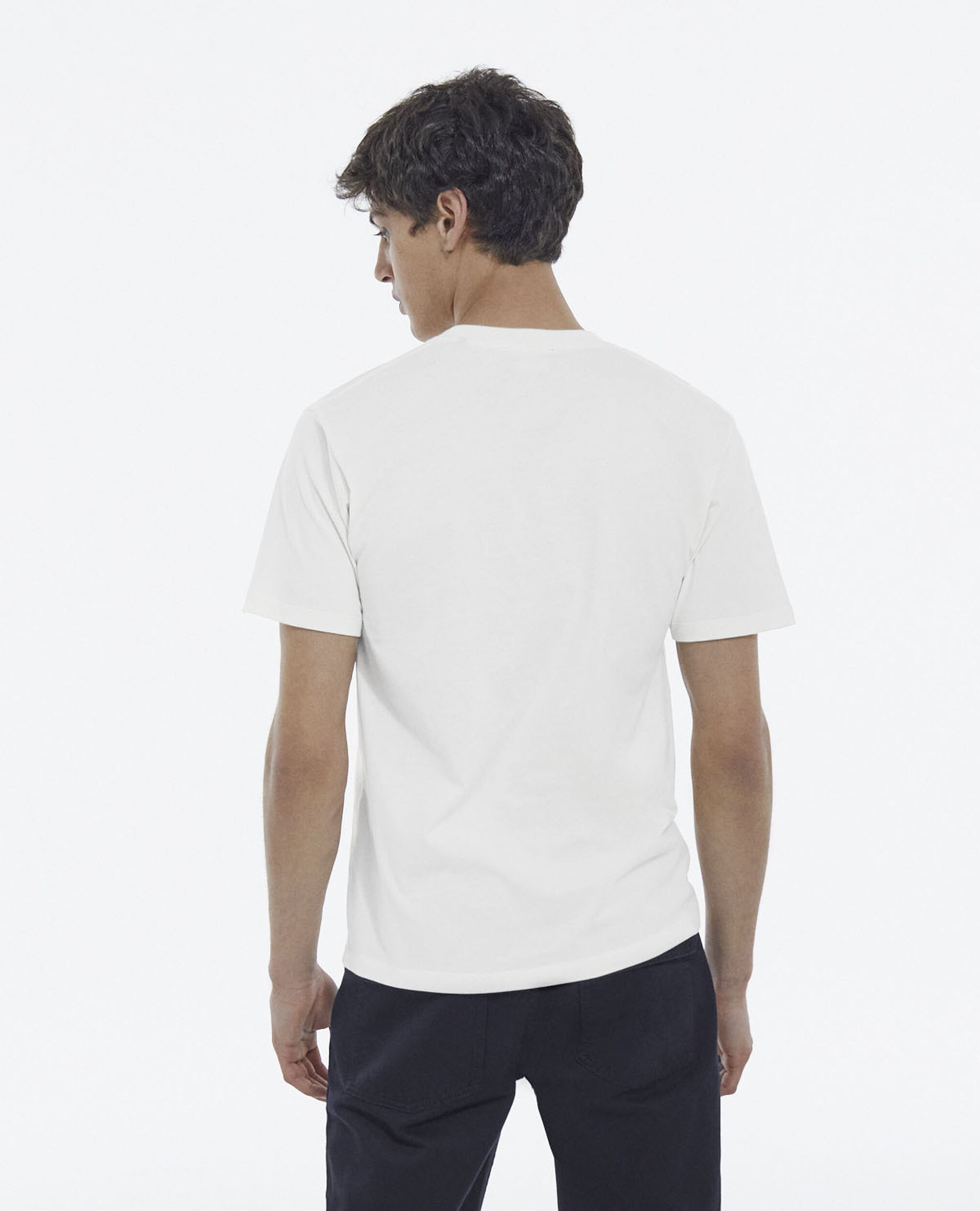 Camiseta blanco crudo jersey algodón logotipo, ECRU, hi-res image number null