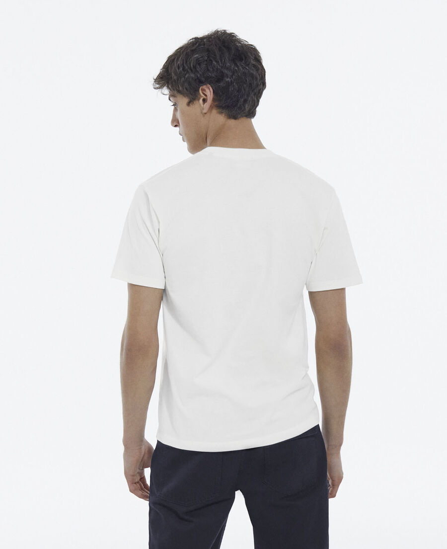 ecru cotton jersey t-shirt with small logo