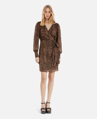 The Kooples FEMME LEOPARD robe portefeuille courte imprimé léopard