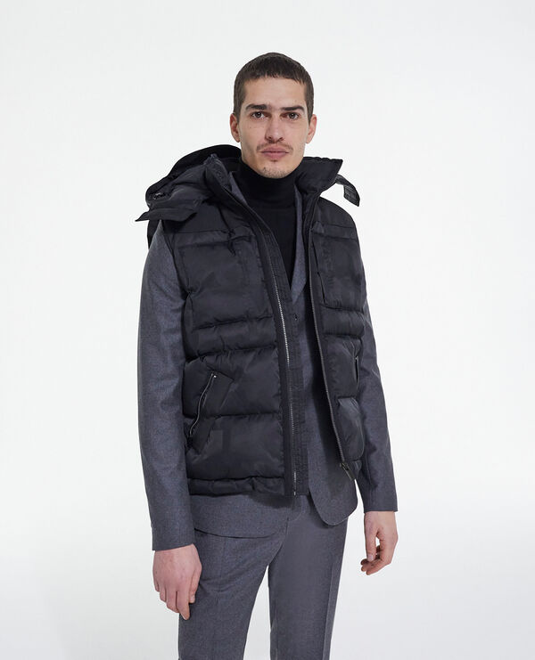 black down jacket with the kooples logo