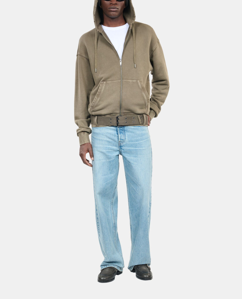 The Kooples MEN OLIVE khaki hoodie