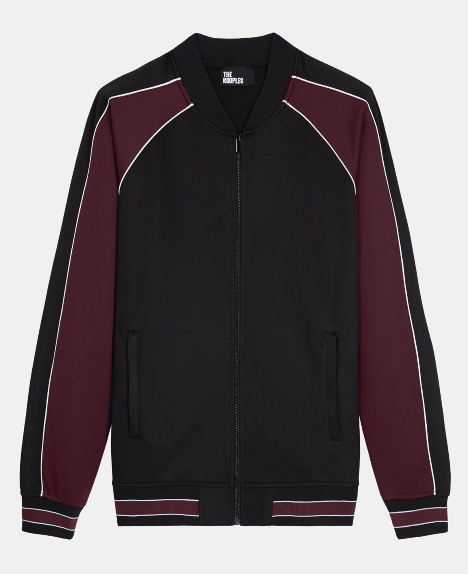 The Kooples MEN BURGUNDY red zipped sweatshirt