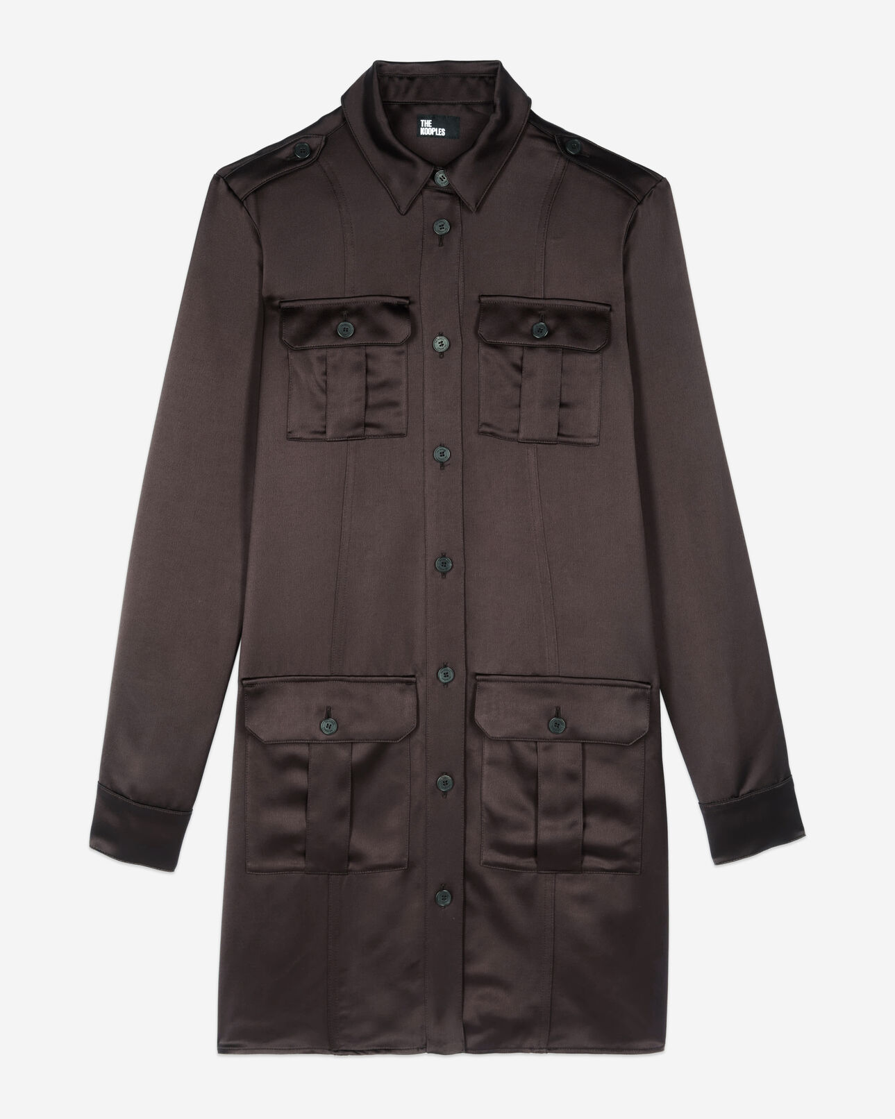 The Kooples DAMEN BROWN kurzes, braunes kleid im safari-stil