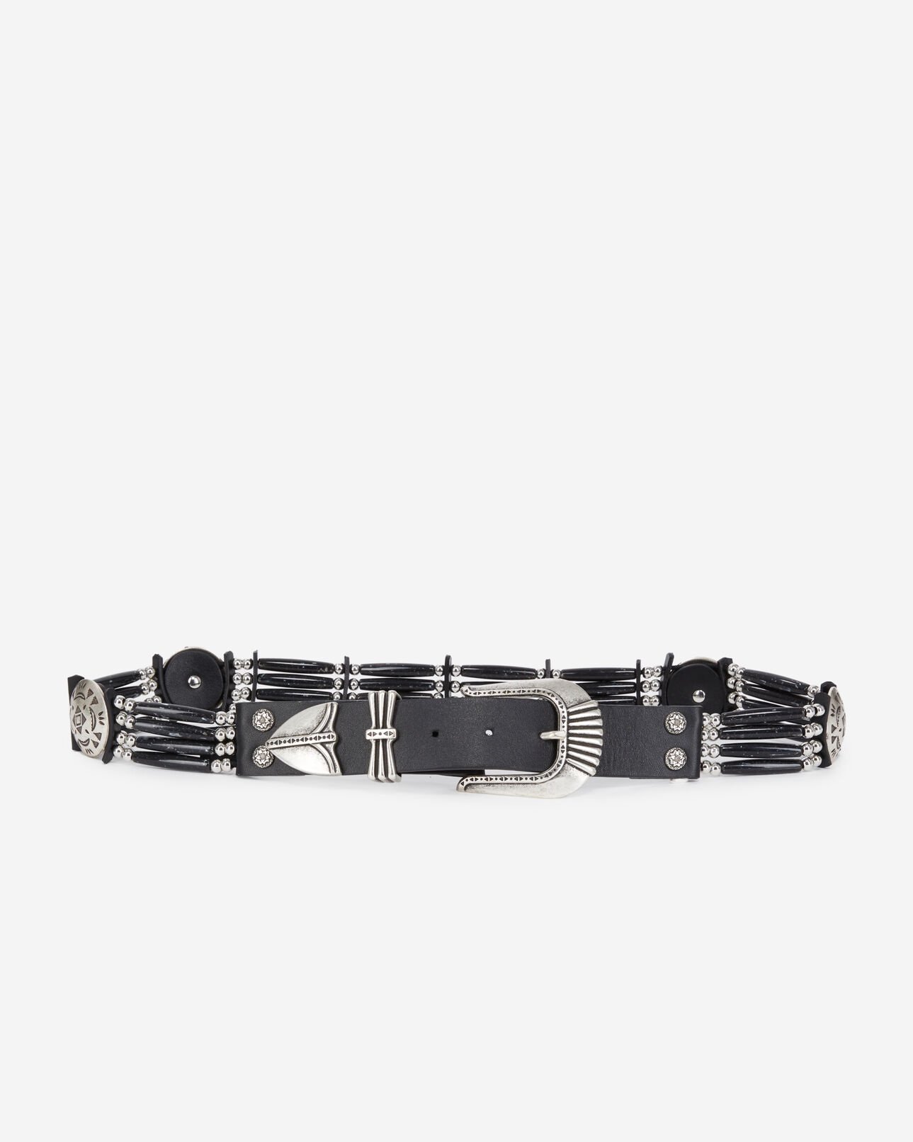 The Kooples FEMME BLACK ceinture large en cuir noire