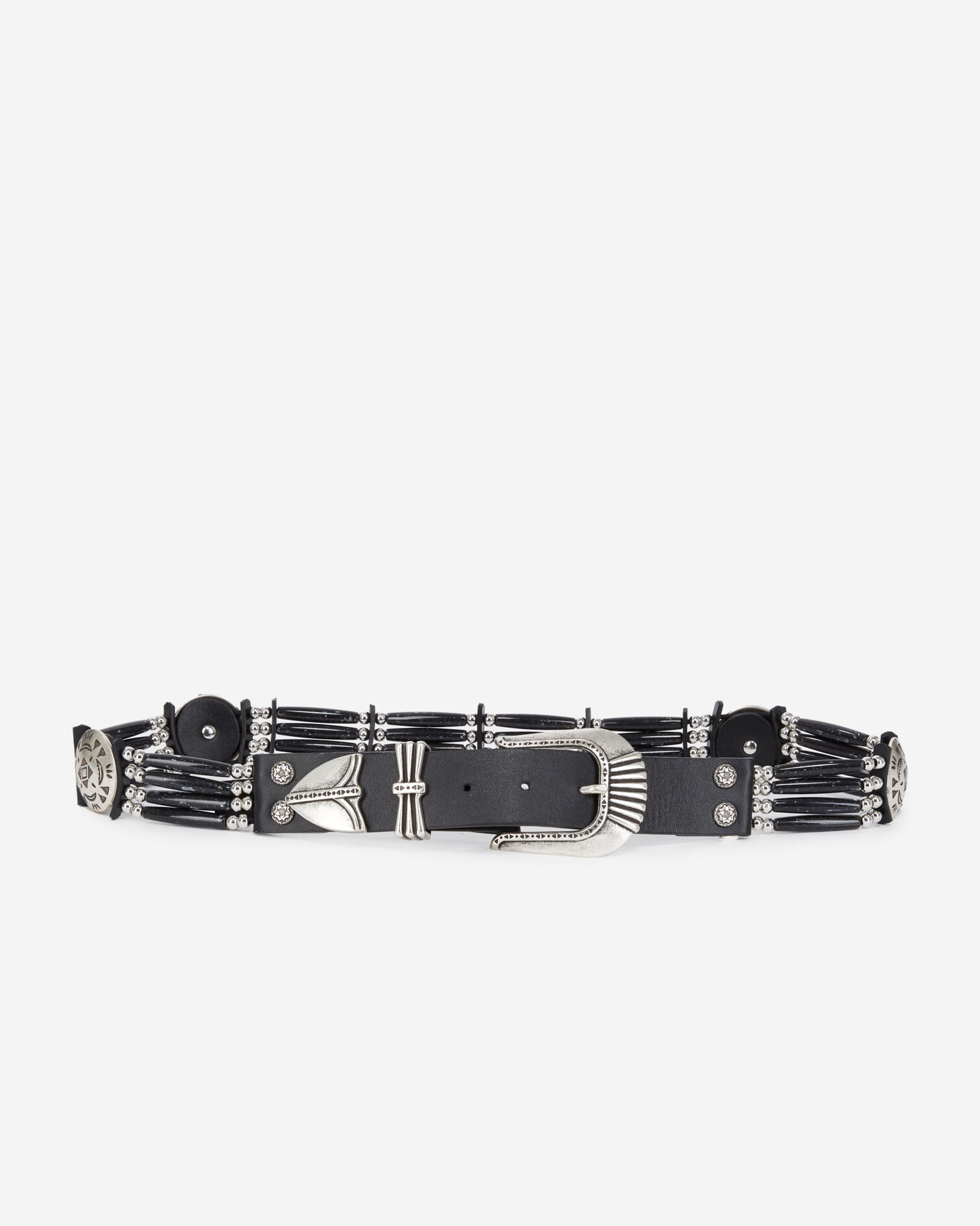 Ceinture large en cuir noire, BLACK, hi-res image number null