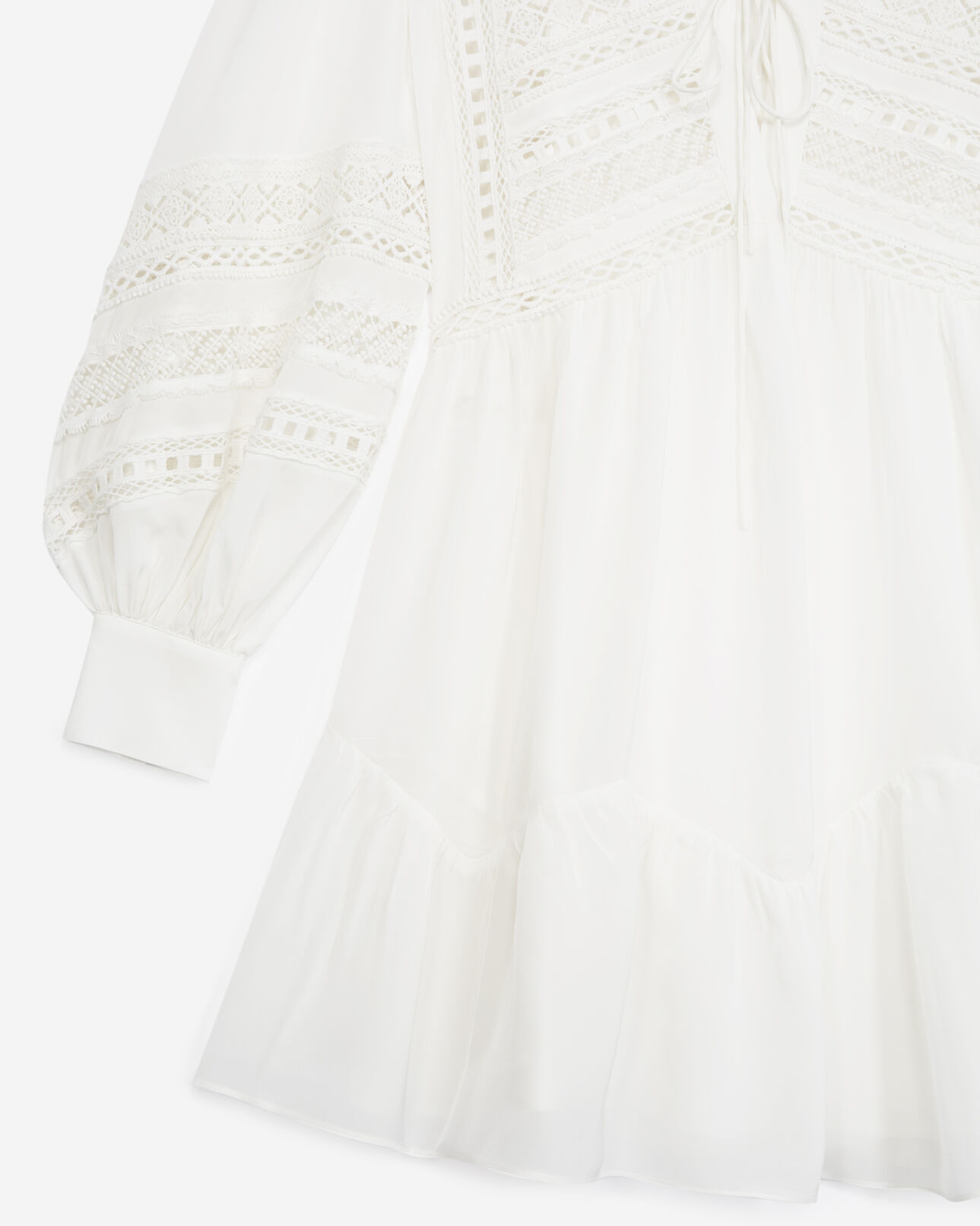 The Kooples WOMEN WHITE short white dress with lace detailing