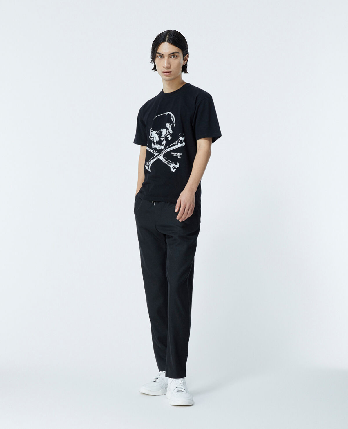 Black T shirt in cotton with skull The Kooples