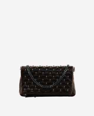 The Kooples FEMME BROWN pochette h&eacute;ritage small en cuir craquel&eacute; marron