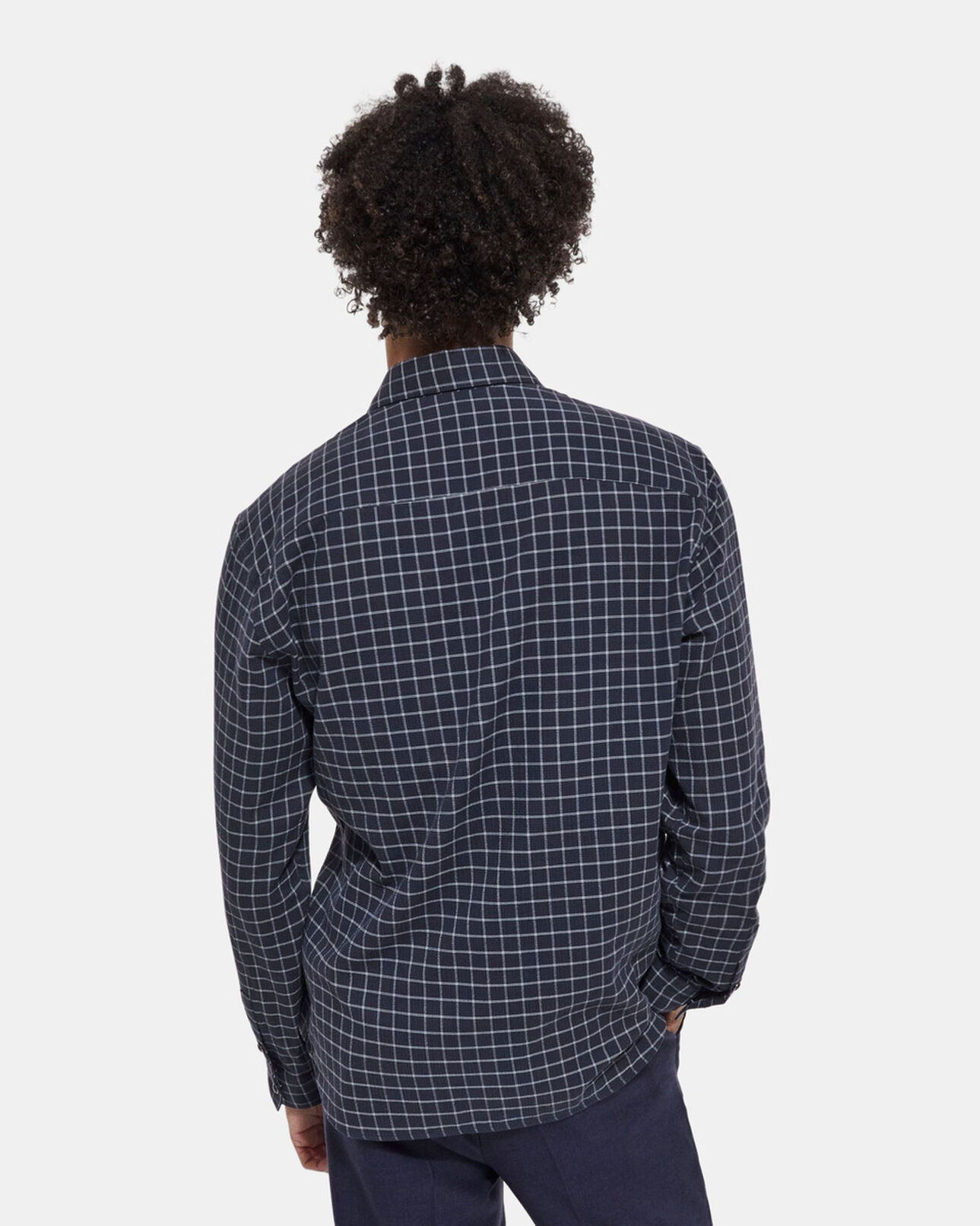 The Kooples MEN DARK GREY check shirt with classic collar
