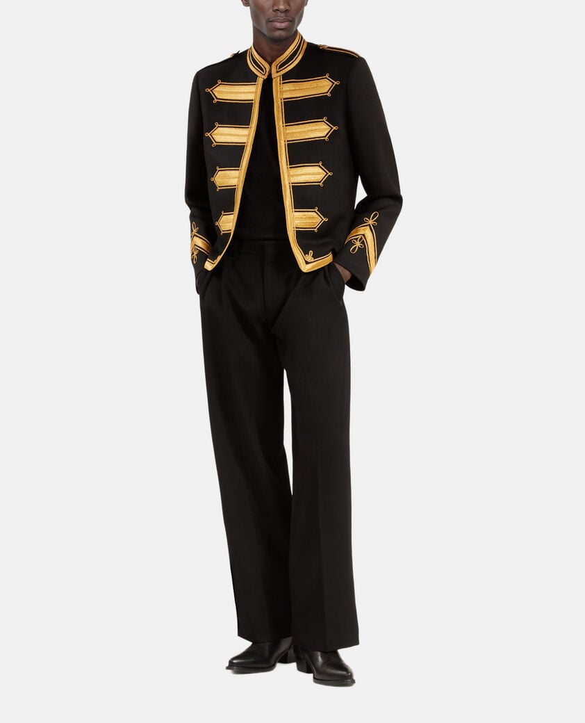 The Kooples HOMME BLACK veste style officier en laine noire