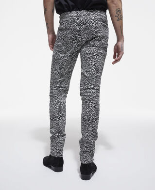 The Kooples H BLACK black leopard print slim-fit jeans
