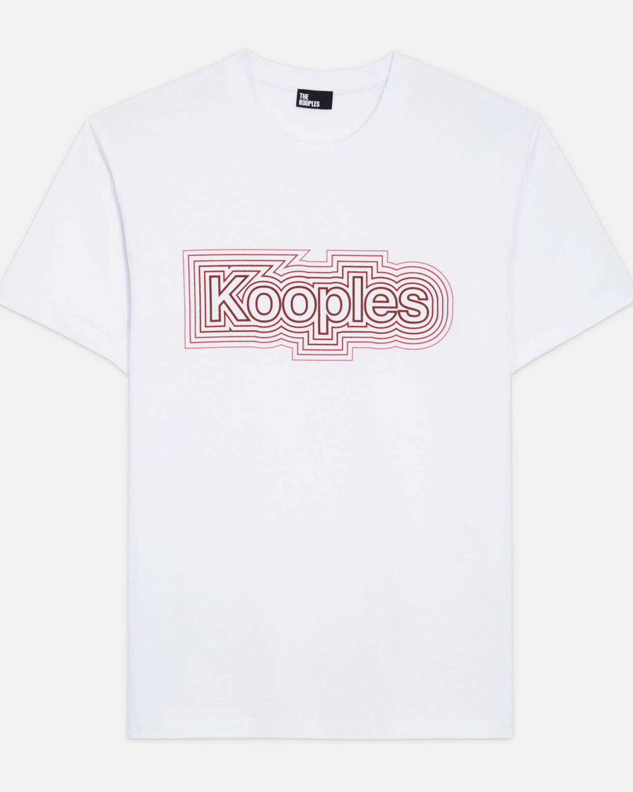 The Kooples HOMME RED WHITE t-shirt sérigraphié bicolore