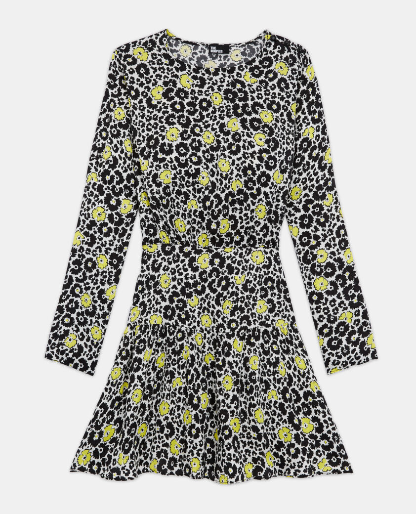 The Kooples WOMEN ECRU / YELLOW short floral dress