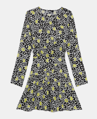 The Kooples WOMEN ECRU / YELLOW short floral dress