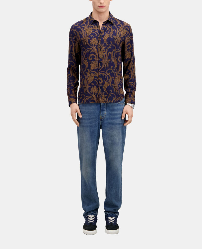 The Kooples H NAVY / BROWN printed shirt