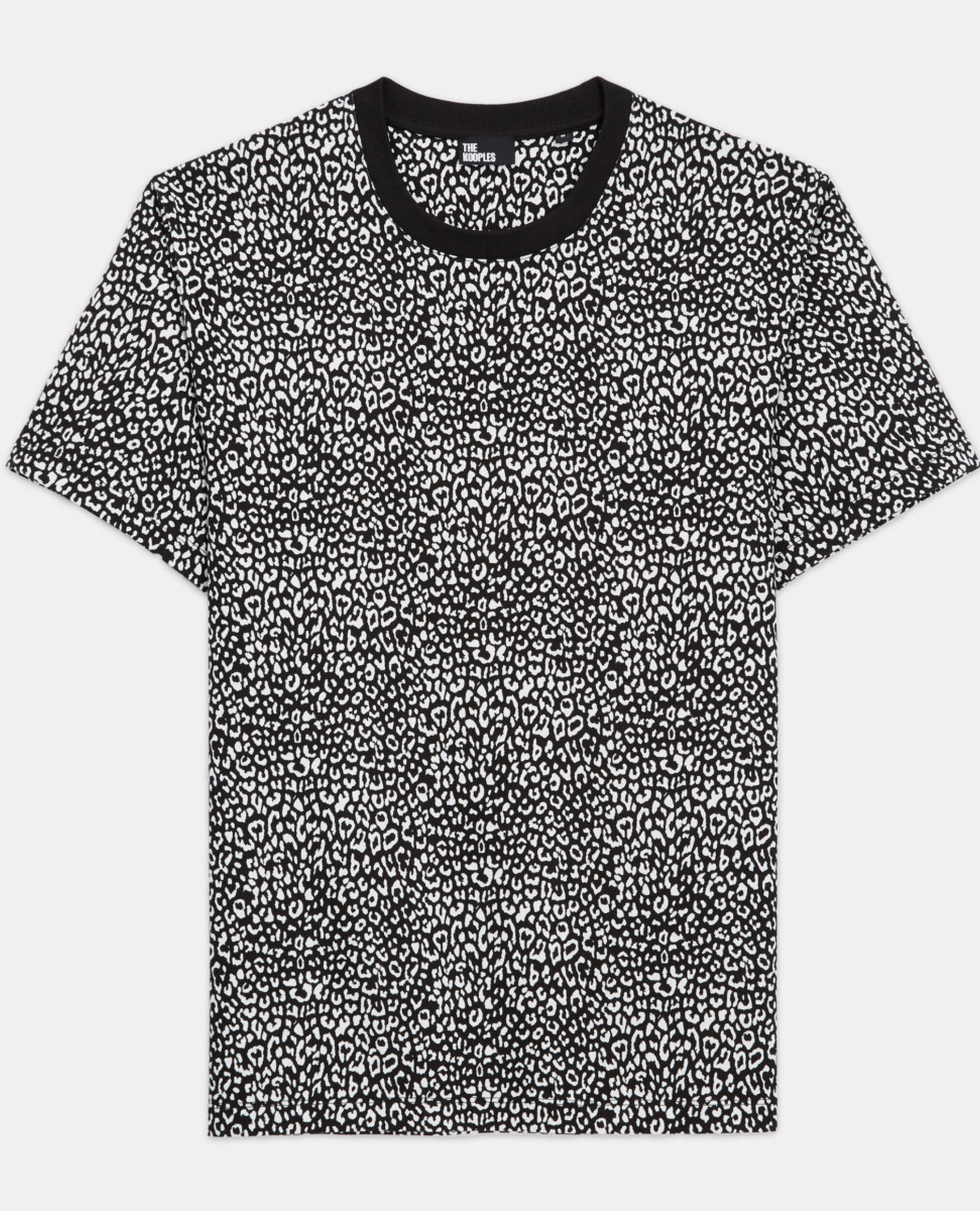 Schwarzes T-Shirt mit Leopardenmuster, ECRU, hi-res image number null