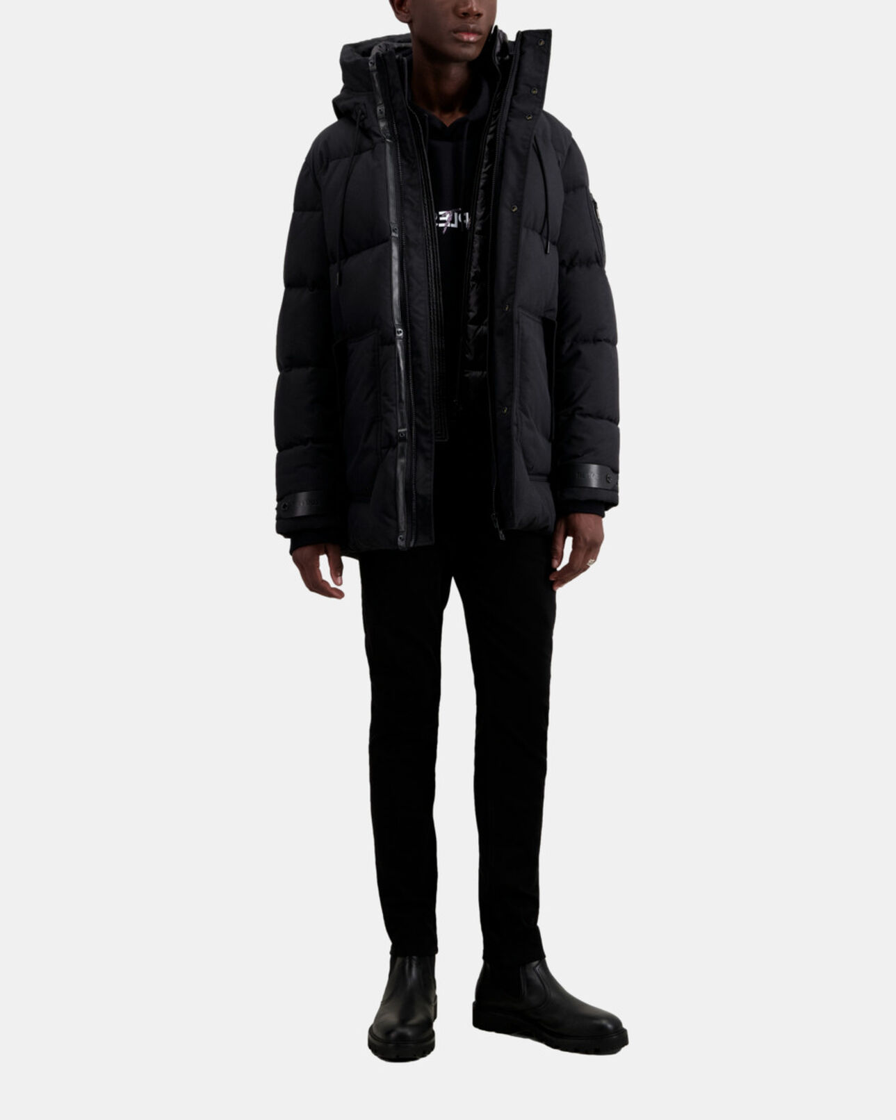 The Kooples MEN BLACK black hooded parka