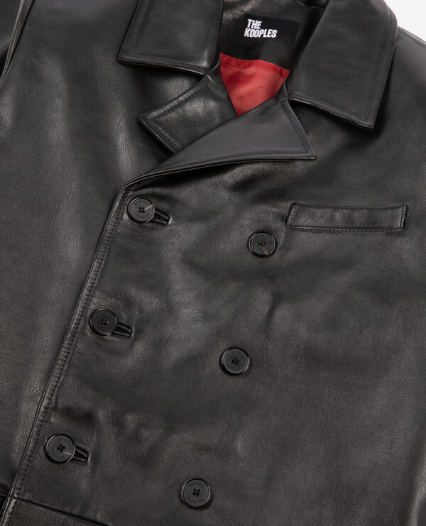 The Kooples MEN BLACK black leather jacket