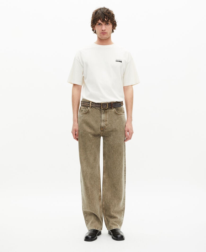 The Kooples HOMME ECRU t-shirt oversize avec sérigraphie écru