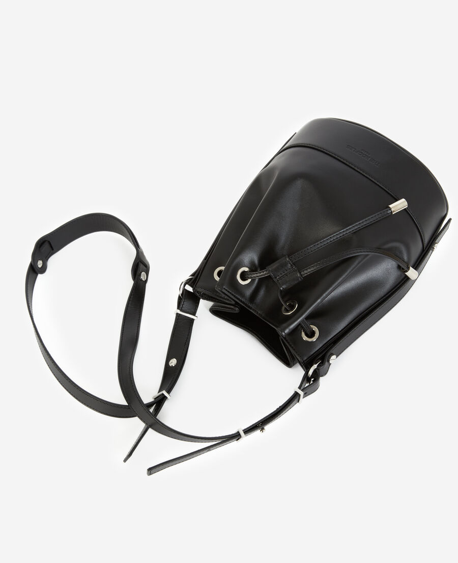 medium tina bag in smooth black leather