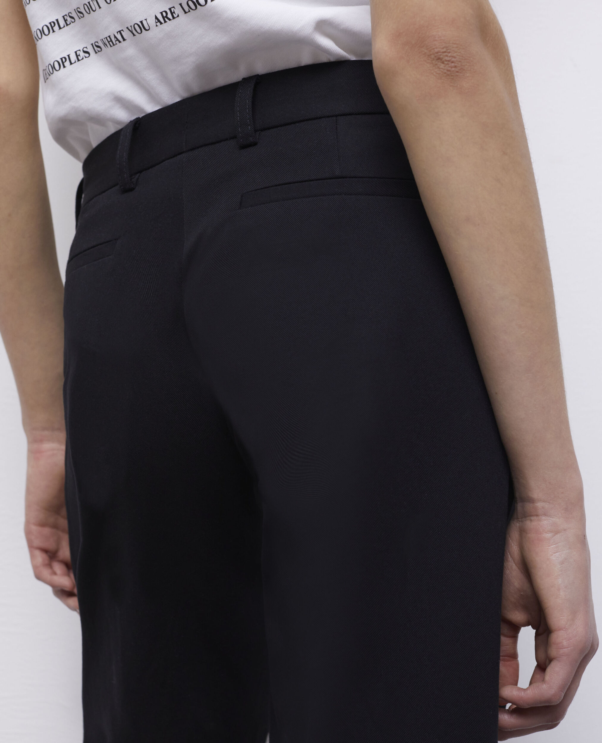 Wide-leg black pants, BLACK, hi-res image number null