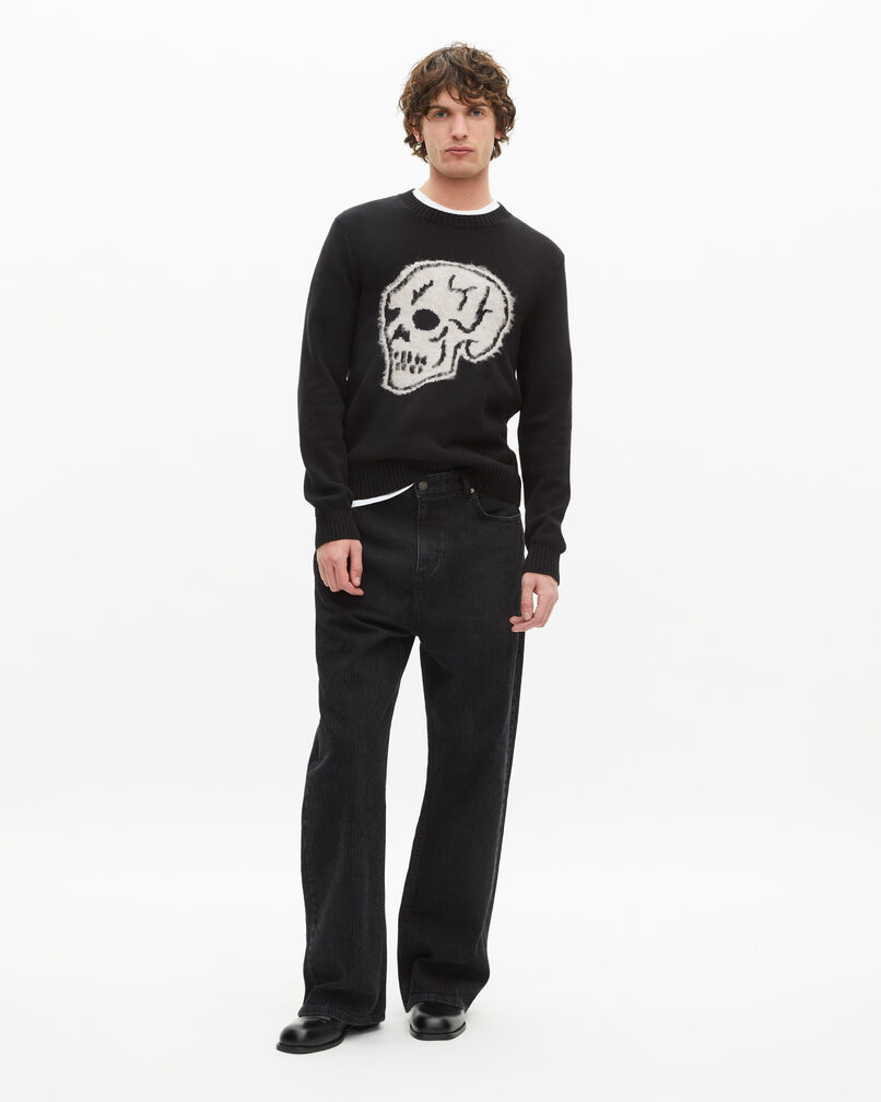 The Kooples HOMME BLACK-ECRU pull en coton noir