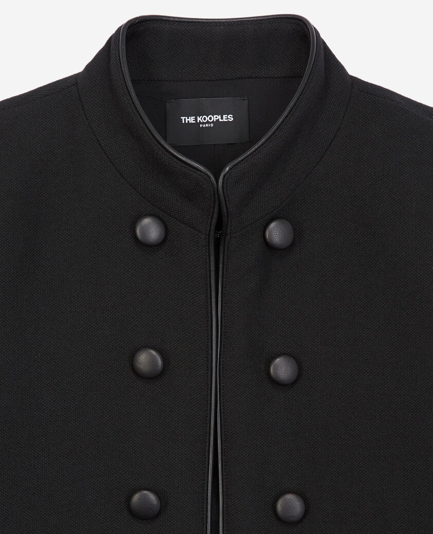 The Kooples WOMEN BLACK black officer-style cotton jacket