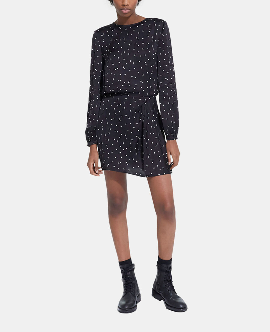 The Kooples WOMEN BLACK short dress with heart print