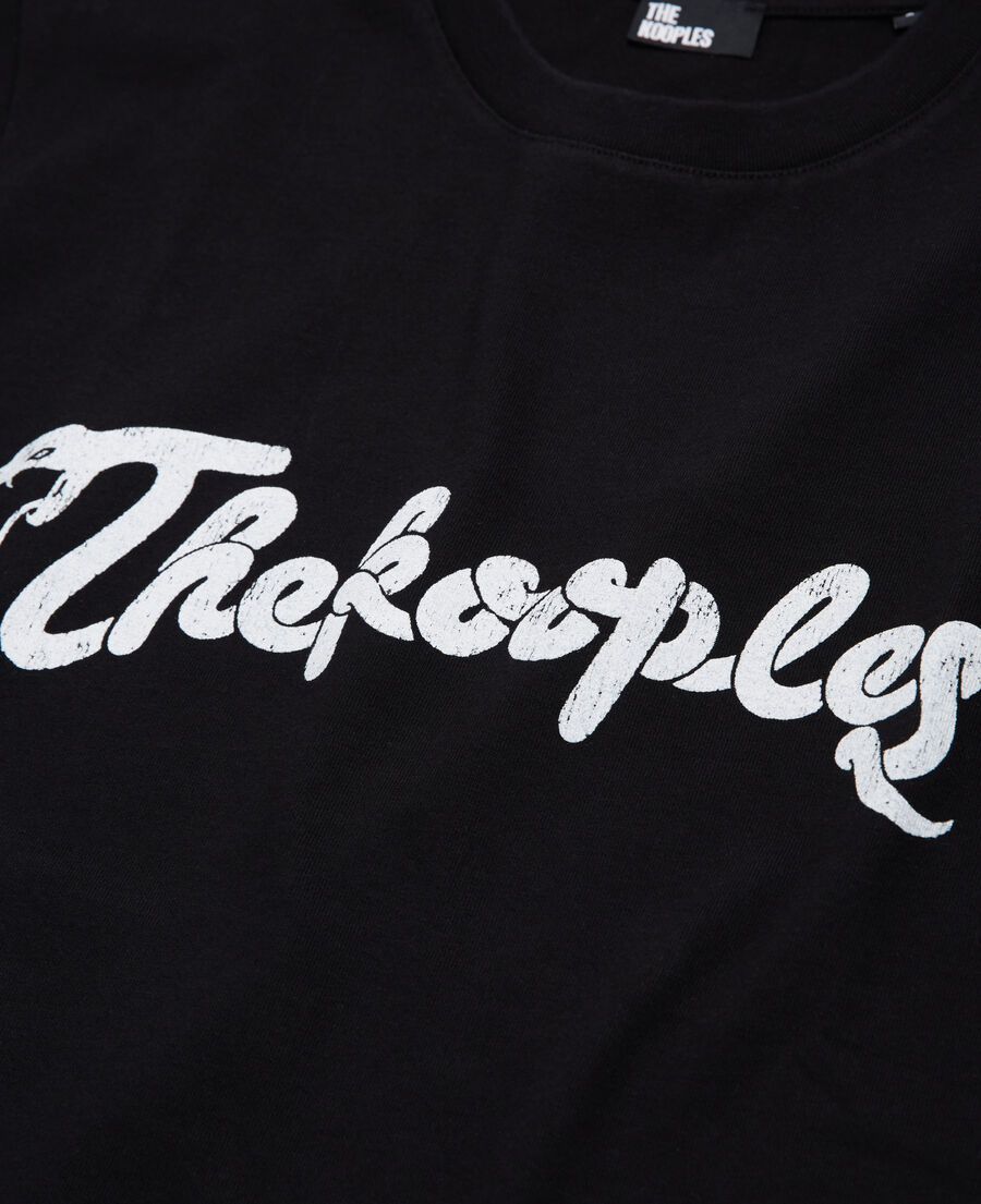 men's black t-shirt with snake logo print
