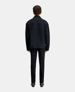The Kooples HOMME BLACK blouson type surchemise noir en laine mélangée