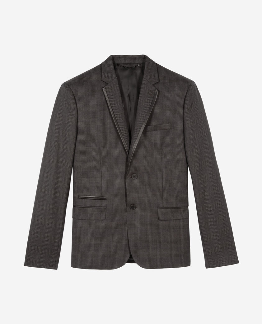 The Kooples HERREN DARK GREY anzugjacke aus grauer prince of wales-wolle
