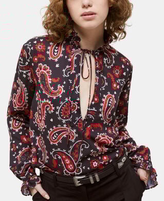 The Kooples FEMME BLACK - RED blouse imprimée