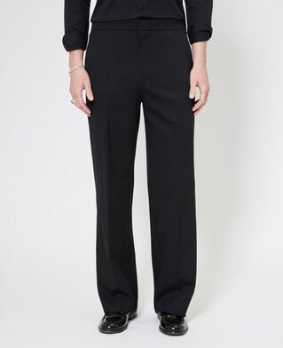 The Kooples MEN BLACK semi-elasticated wide-leg pants, black