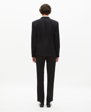 The Kooples MEN BLACK black slim fit satin detail tuxedo jacket