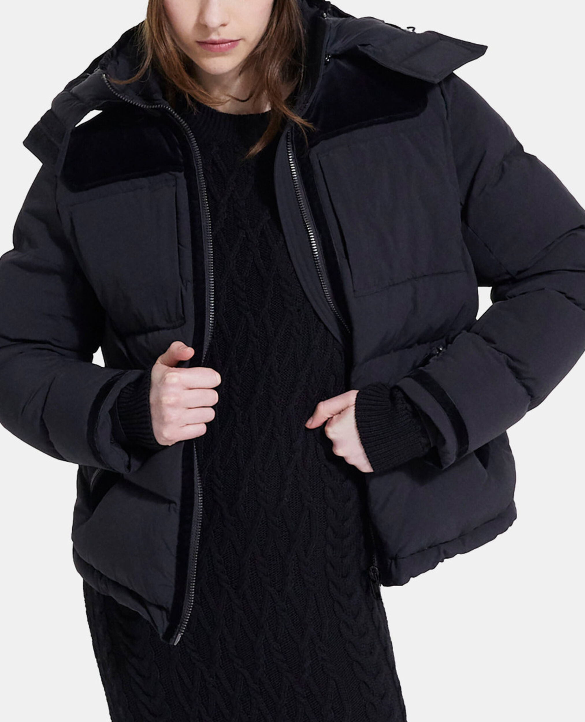 Black down jacket, BLACK, hi-res image number null