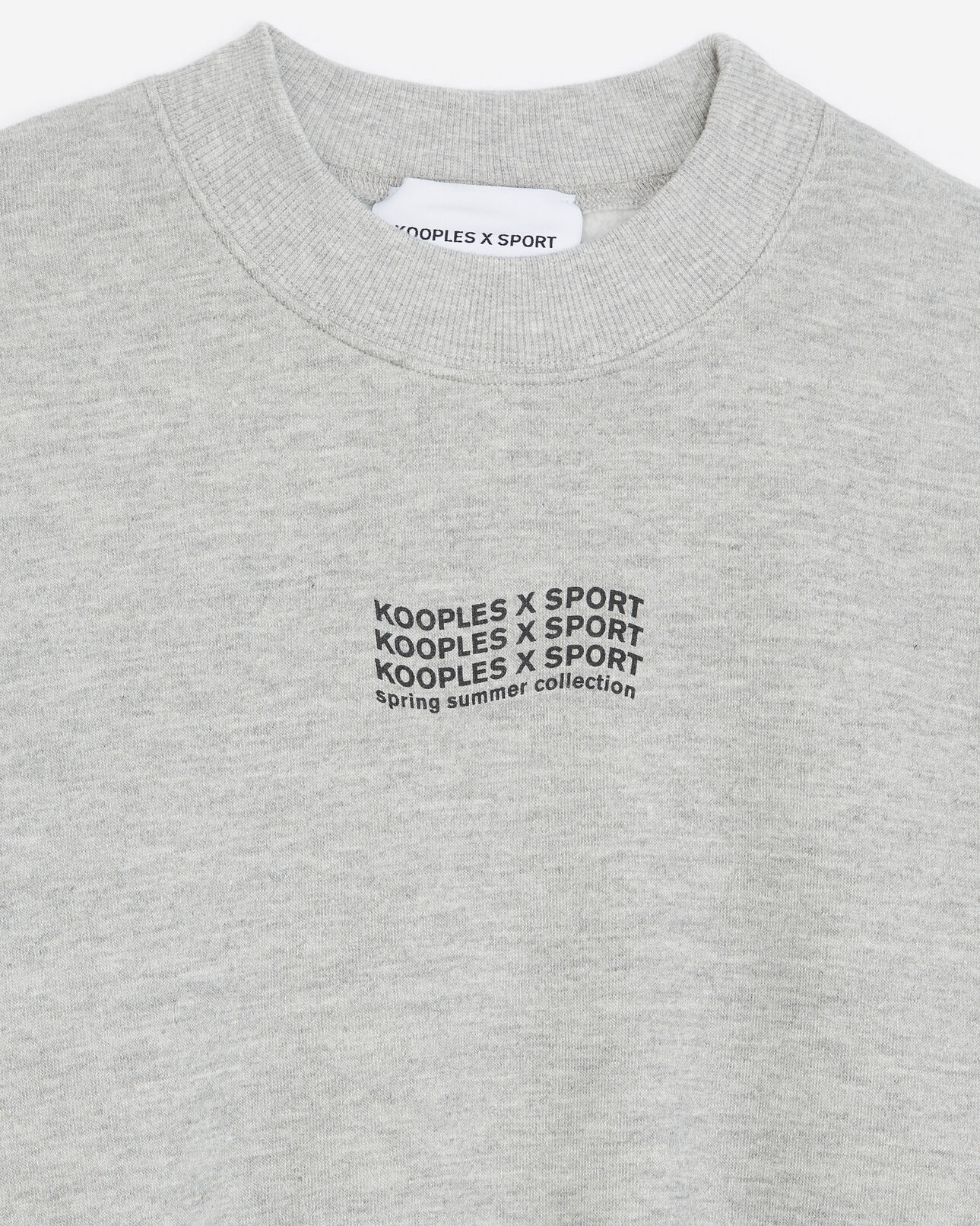 The Kooples FEMME LIGHT GREY MELANGE sweat gris à logo vague contrasté