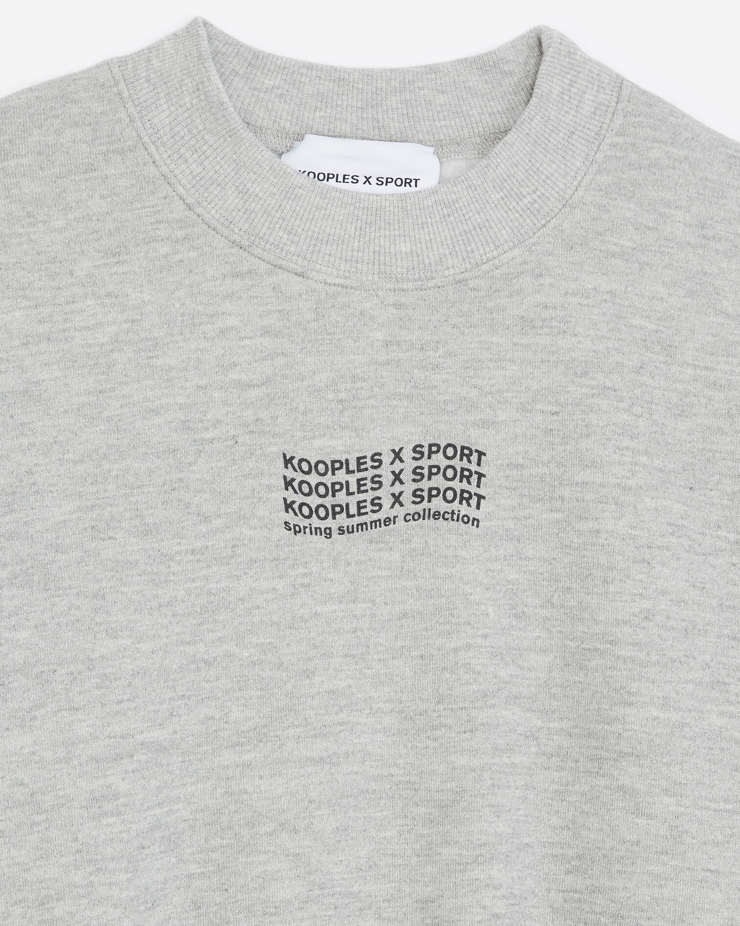Sweat gris à logo vague contrasté, LIGHT GREY MELANGE, hi-res image number null