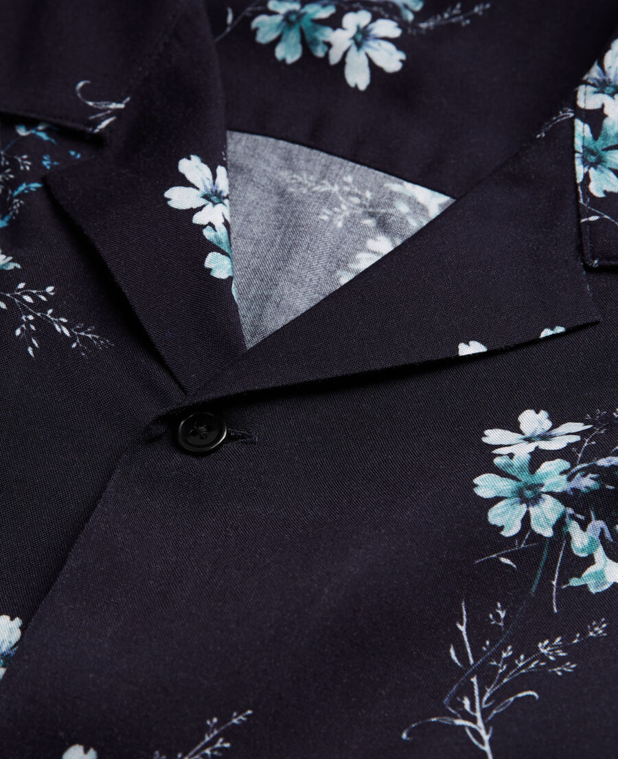 The Kooples HOMME DARK NAVY / BLUE EYES chemise fleurie