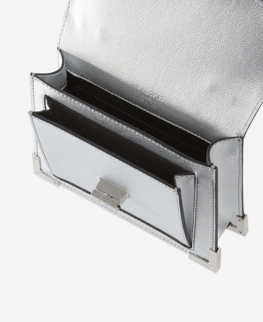 nano emily bag in silver leather