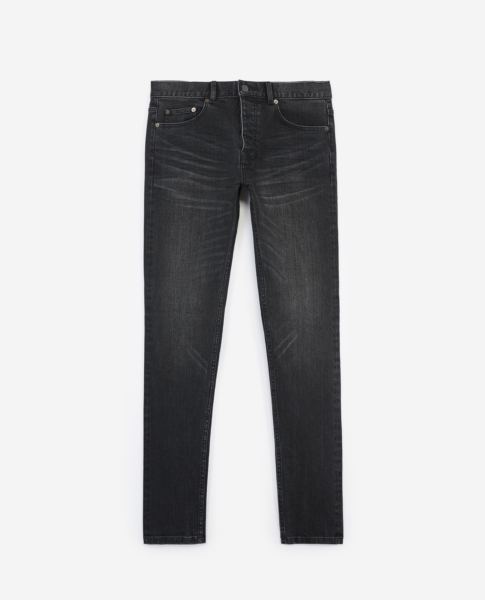 Schwarze, verwaschene Jeans in Slim-Fit-Passform, BLACK WASHED, hi-res image number null
