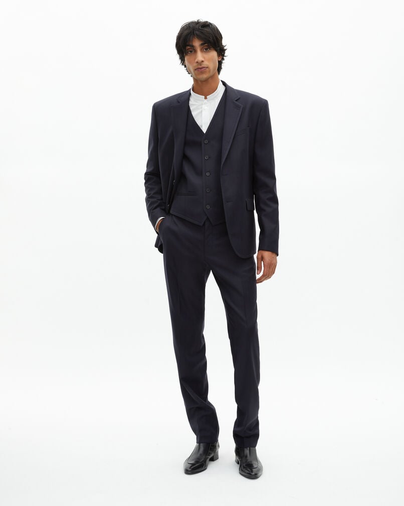 The Kooples MEN DARK NAVY navy blue wool suit jacket