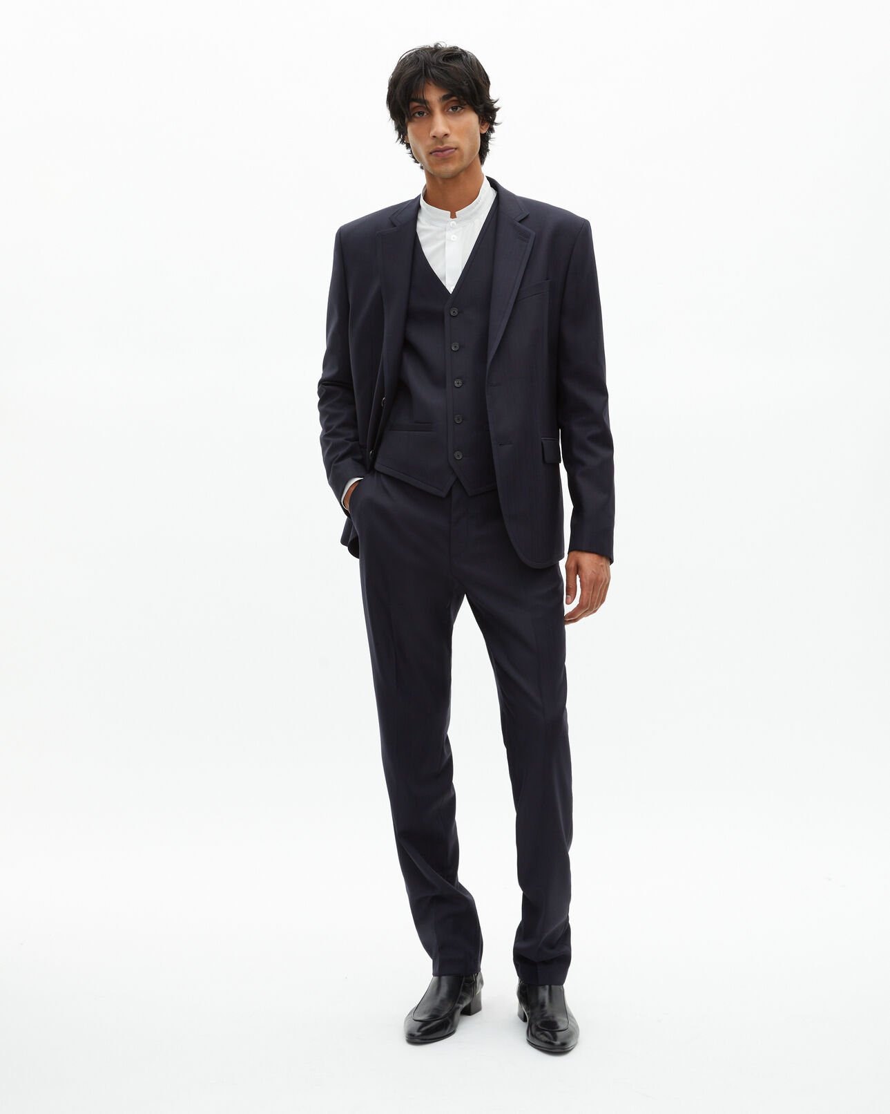 The Kooples MEN DARK NAVY navy blue wool suit jacket
