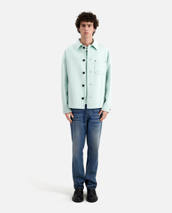 green wool overshirt style jacket