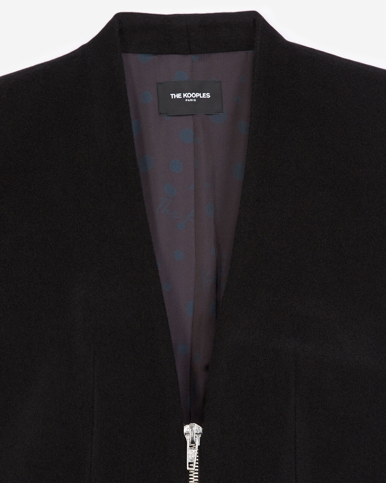 The Kooples FEMME BLACK veste noire laine cachemire zippée