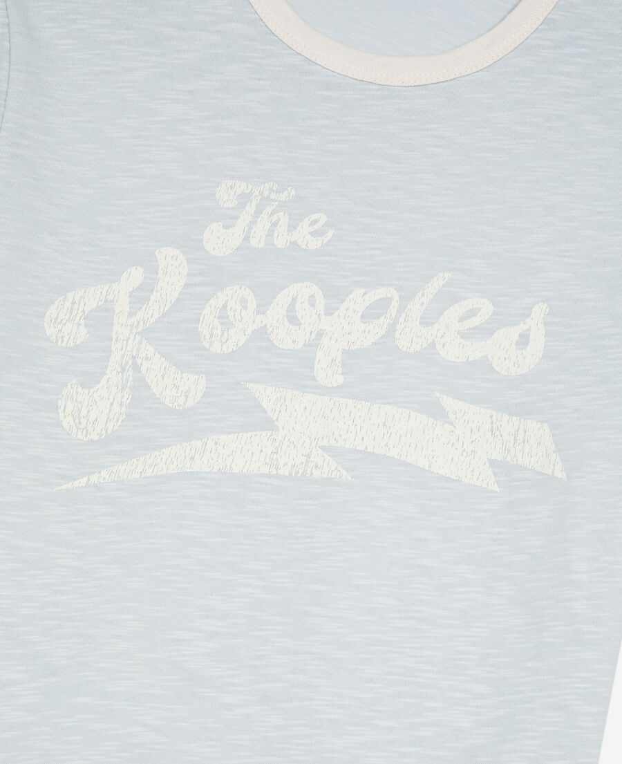 The Kooples WOMEN LIGHT BLUE t-shirt with light blue screen print